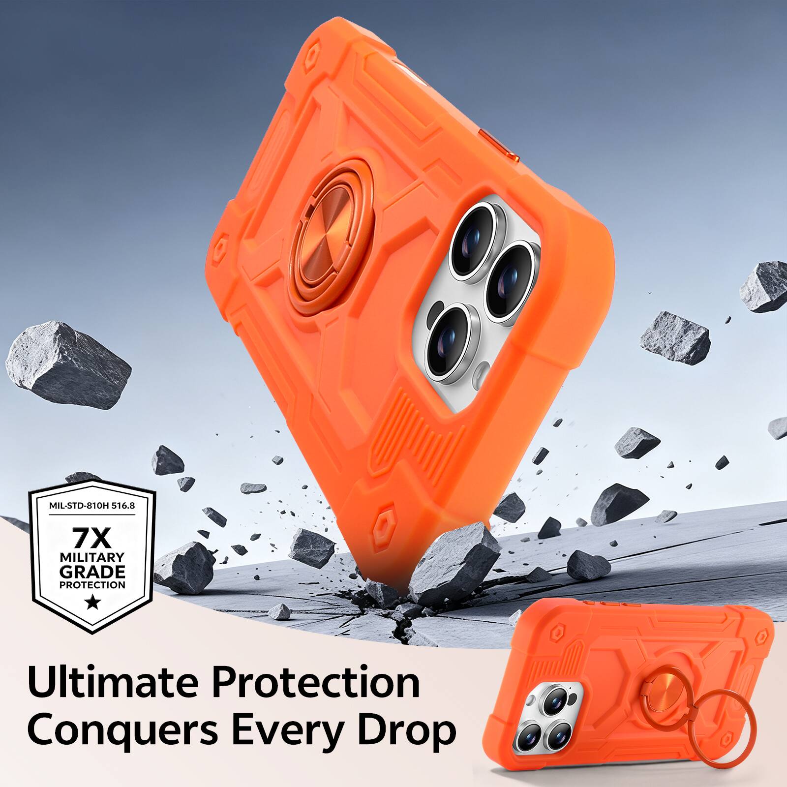 MIL-STD-810H 516.8 7X MILITARY GRADE PROTECTION Ultimate Protection Conquers Every Drop