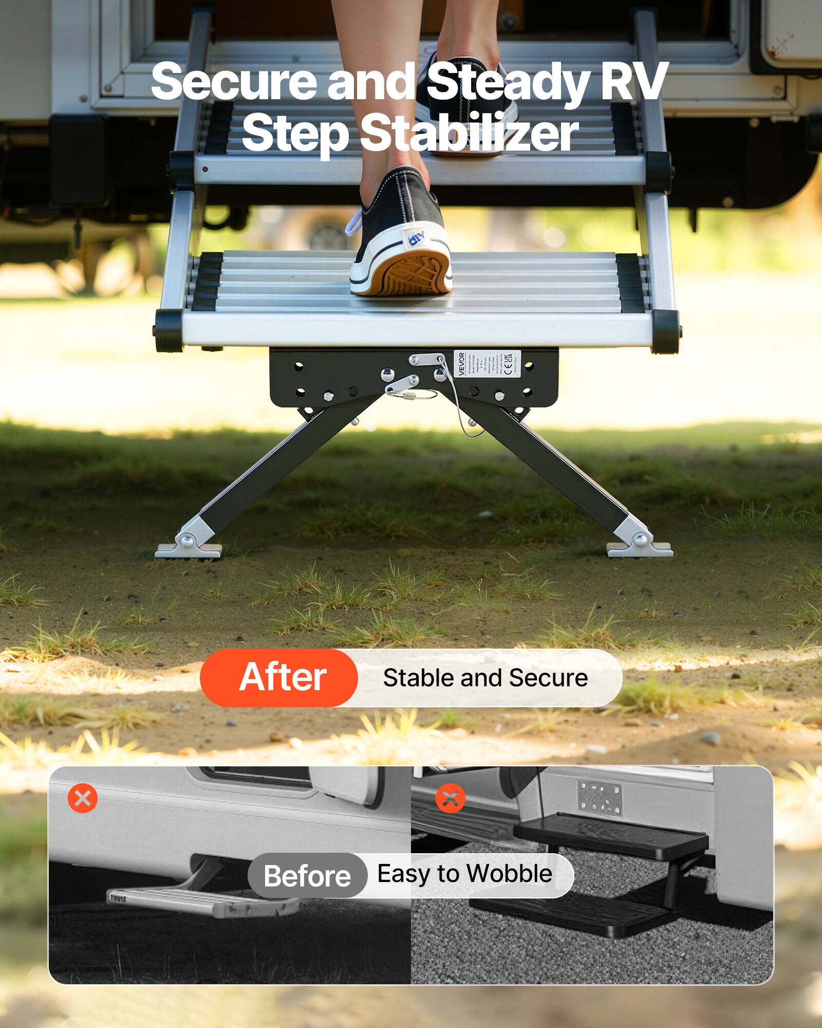 Secure and Steady RV Step Stabilizer

After
Stable and Secure

Before
Easy to Wobble