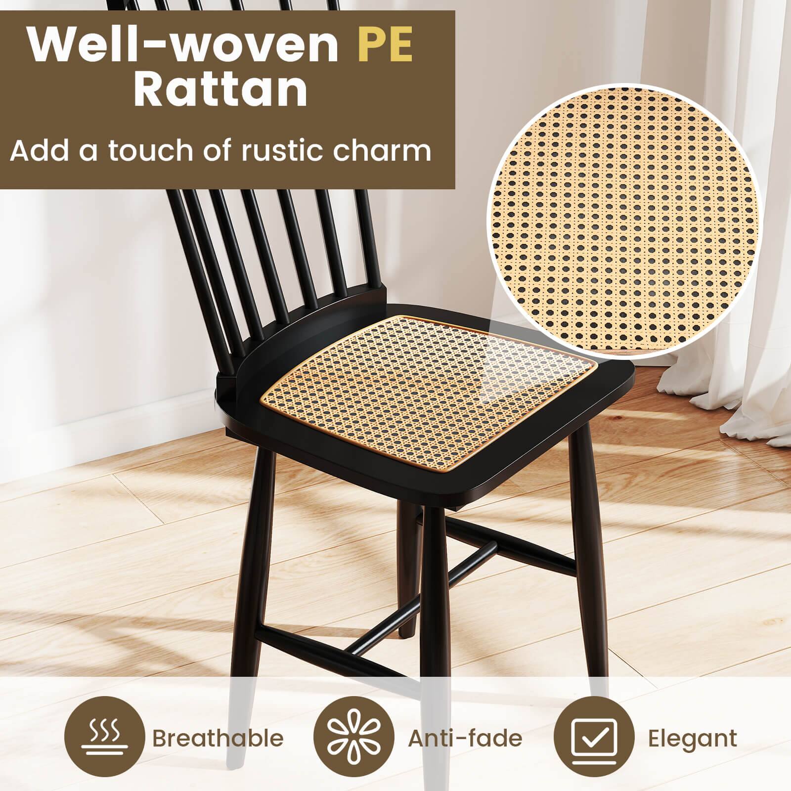 Well-woven PE Rattan  
Add a touch of rustic charm  

Breathable  
Anti-fade  
Elegant