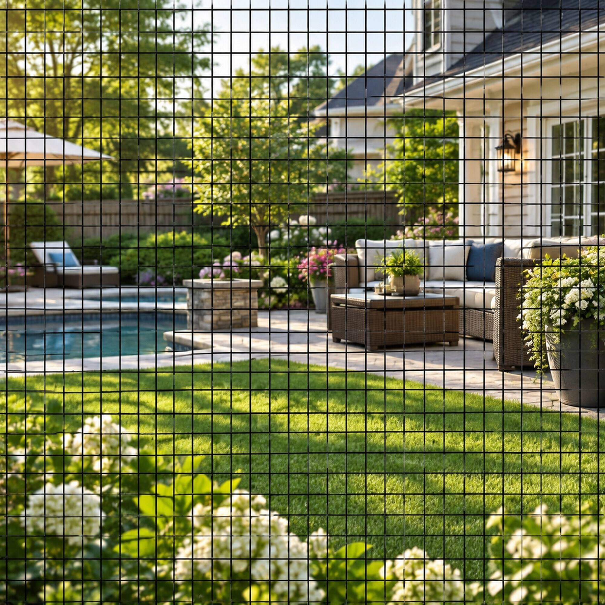 Alt View 2. RYHNUYNE - 36 in x 50 ft Black Vinyl Coated Hardware Cloth, 2 in x 3 in Mesh, 16 Gauge Welded Wire Fencing for Garden and Chicken - Black.