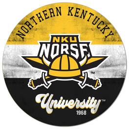 Jardine - Northern Kentucky University Norse 20'' x 20'' Retro Logo Circle Sign - Yellow