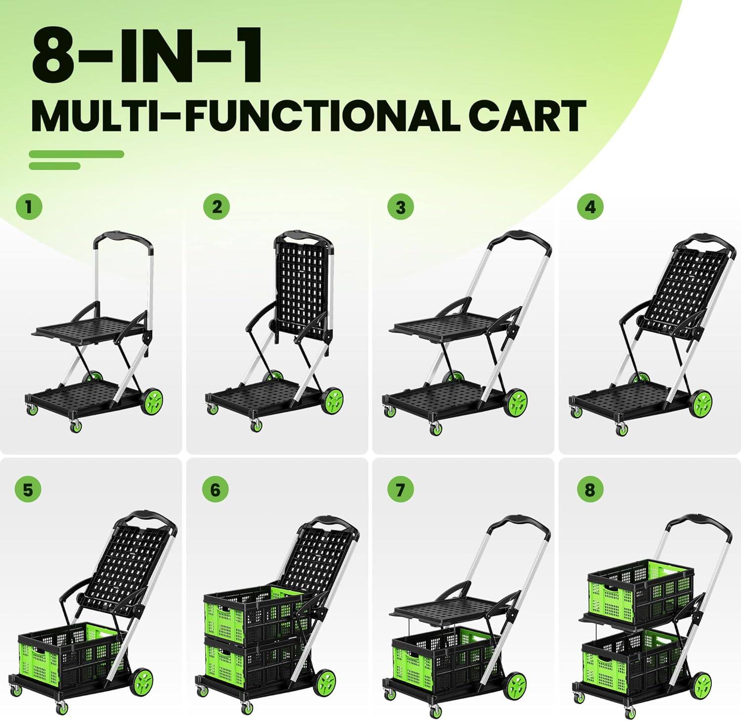 8-IN-1 MULTI-FUNCTIONAL CART 1 2 3 4 5 6 7 8