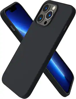 Ornarto - Compatible with iPhone 13 Pro Case 6.1", Slim Liquid Silicone 3 Layers Full Covered Cover - Midnight