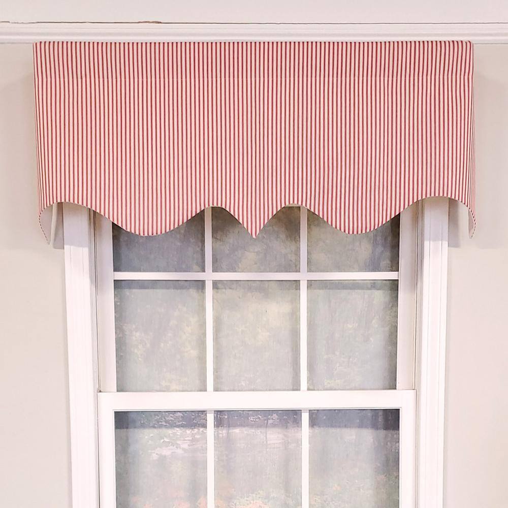 Angle. RLF Home - RLF Home Luxurious Modern Design Classic MG-Ticking Stripe Regal Style Window Valance 50" x 17" Red - Red.