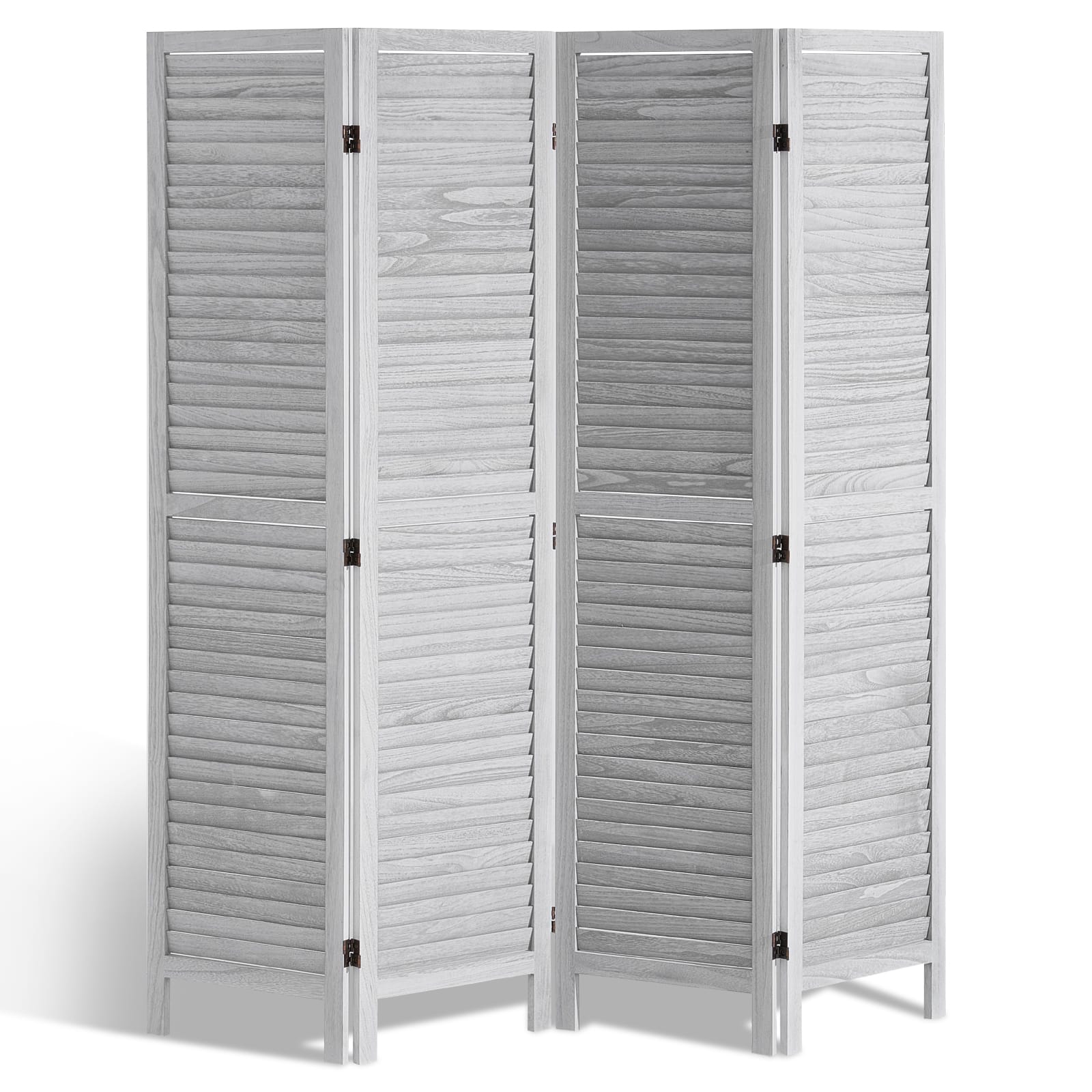 VEVOR - Wood Room Divider, 4 Panel Folding Privacy Screen, 66.9 Inches Tall Indoor Wooden Partition, Portable Decoration Screen - White