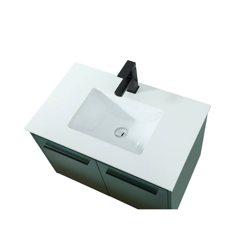 Alt View 2. Elegant Kitchen and Bath - 30 Inch Single Bathroom Vanity In Green - Green.