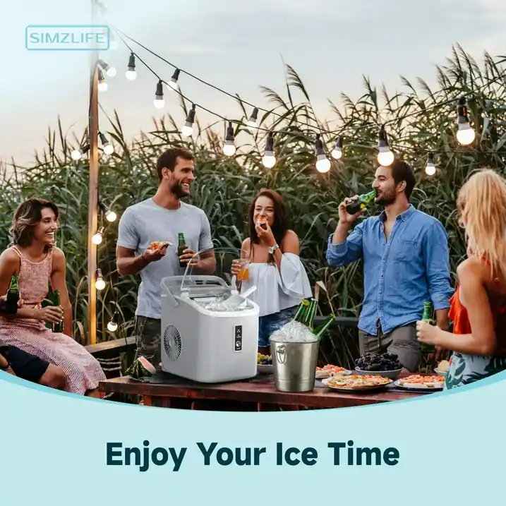 SIMZLIFE Countertop Ice Maker 26 lbs/Day Portable Self Cleaning, 9 ...