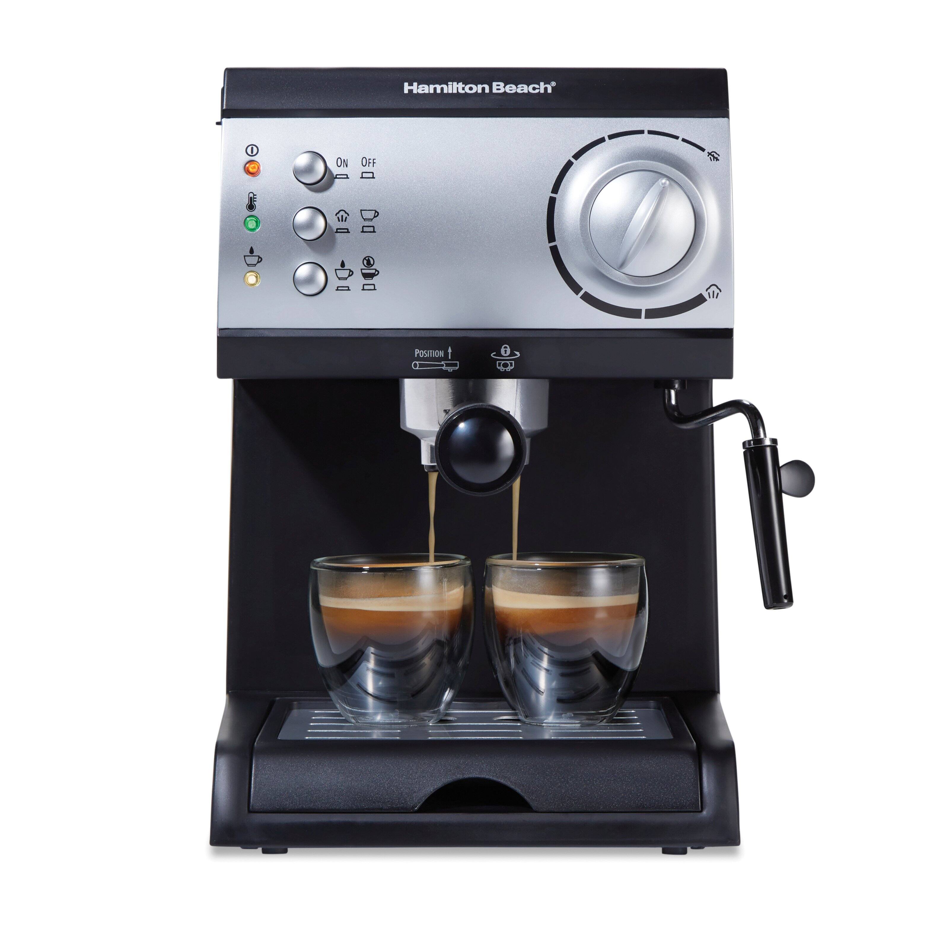 Angle. Hamilton Beach - Espresso Maker with Milk Frother/Milk Steamer - BLACK.