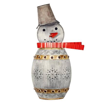 Front. Alpine - Alpine Snowman Yard Sculpture Decor Metal 1 pc - Multicolored.