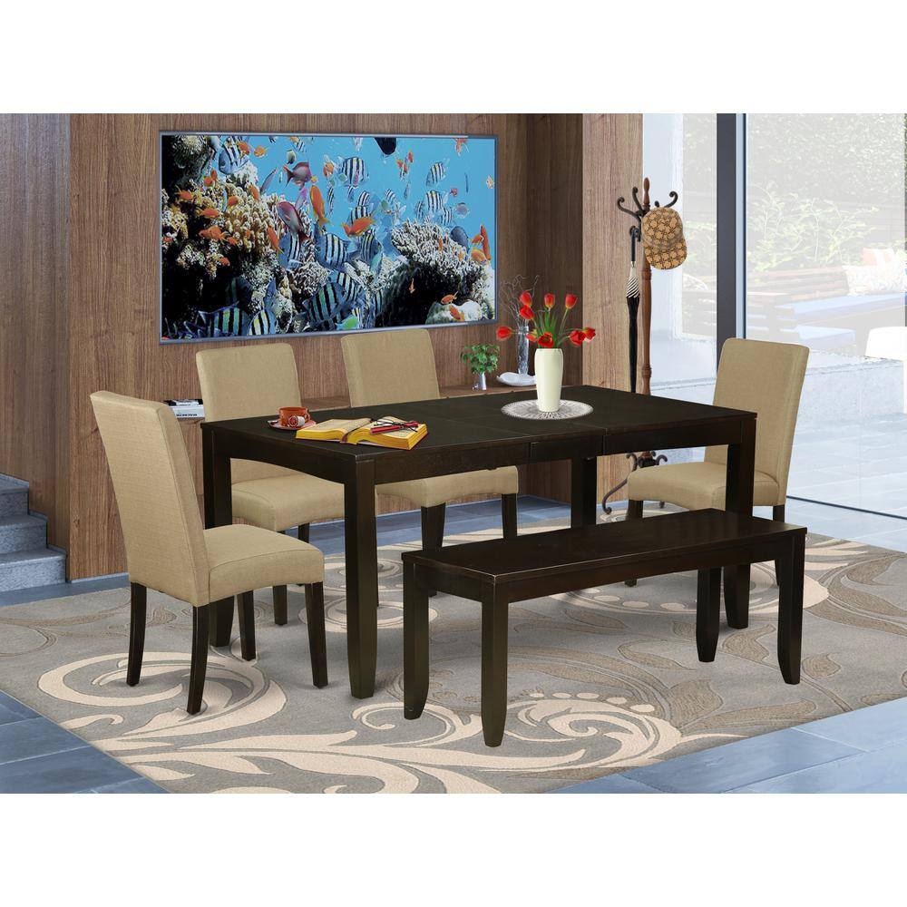 Angle. East West Furniture - Dining Room Set Cappuccino - Brown.