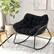 Alt View 1. Costway - 2 PCS Outdoor Rocking Chair Oversized Patio PE Wicker Egg Chair Rattan Lounge Chair - Black + Mix Gray.