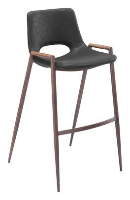 Hivvago - Desi Barstool (Set of 2) - Black & Walnut