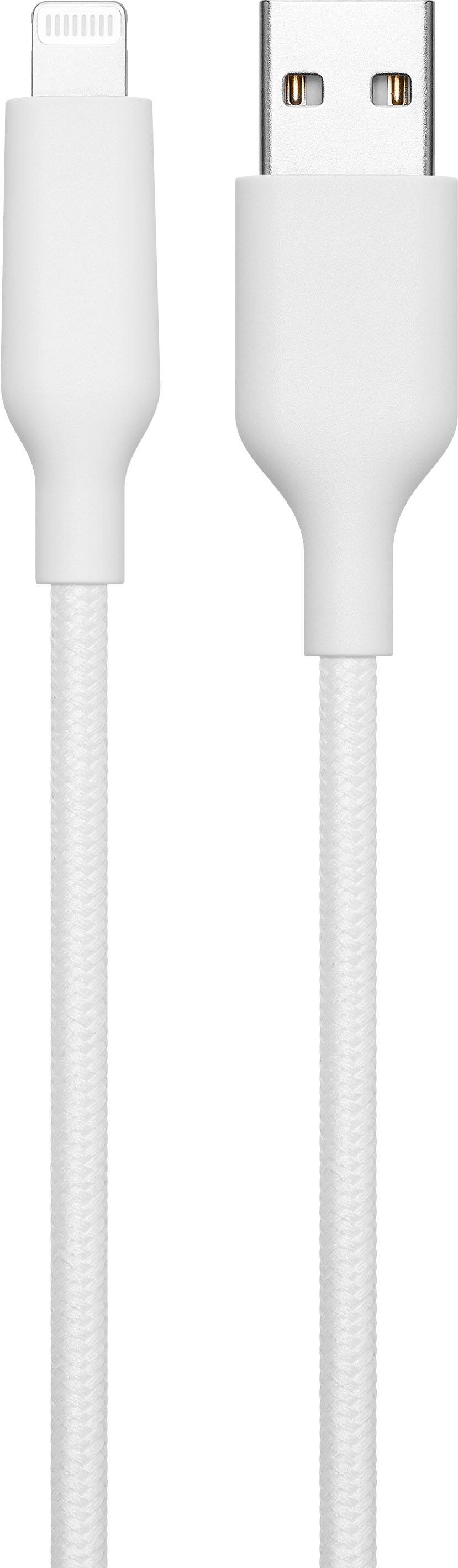 Alt View 8. Best Buy essentials™ - 10’ Lightning to USB Braided Charge-and-Sync Cable - White.