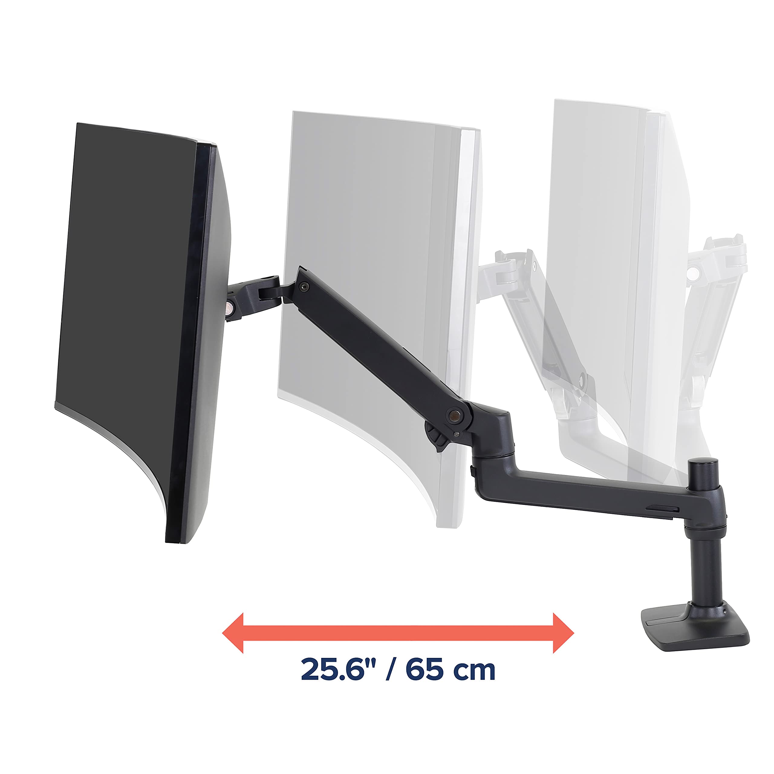 Alt View 2. Cedar Assembly - Lx Monitor Arm Single Desk Mount Fits Flat Curved Ultrawide Computer Monitors Up To 7 s Vesa Or - White LX Arm Tall Pole LX Monitor Arm.