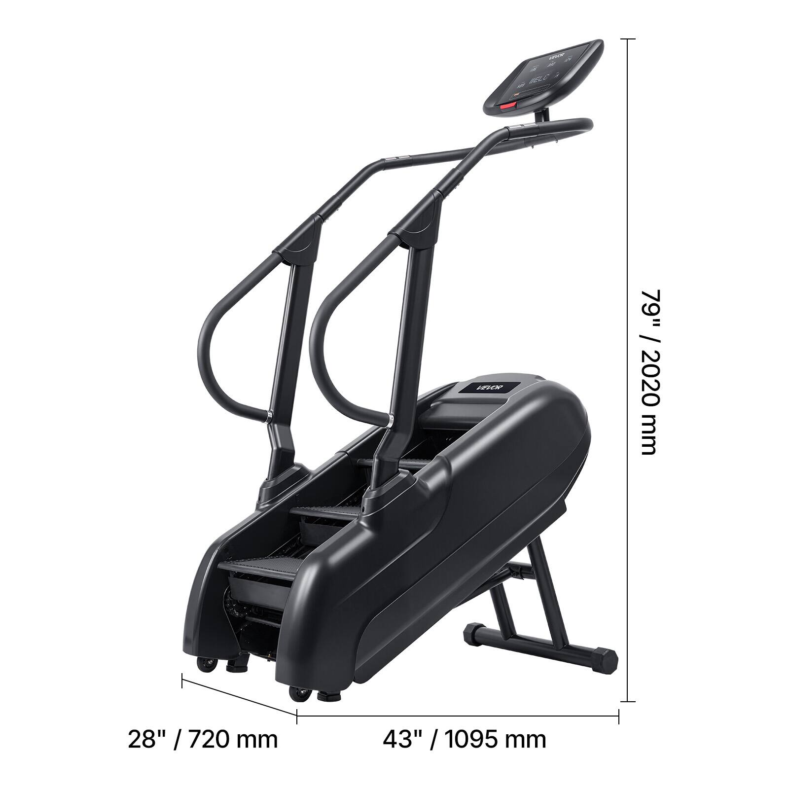 79" / 2020 mm  
28" / 720 mm  
43" / 1095 mm