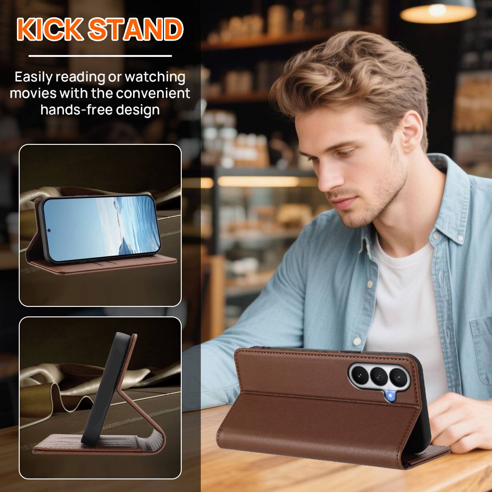 KICK STAND

Easily reading or watching movies with the convenient hands-free design