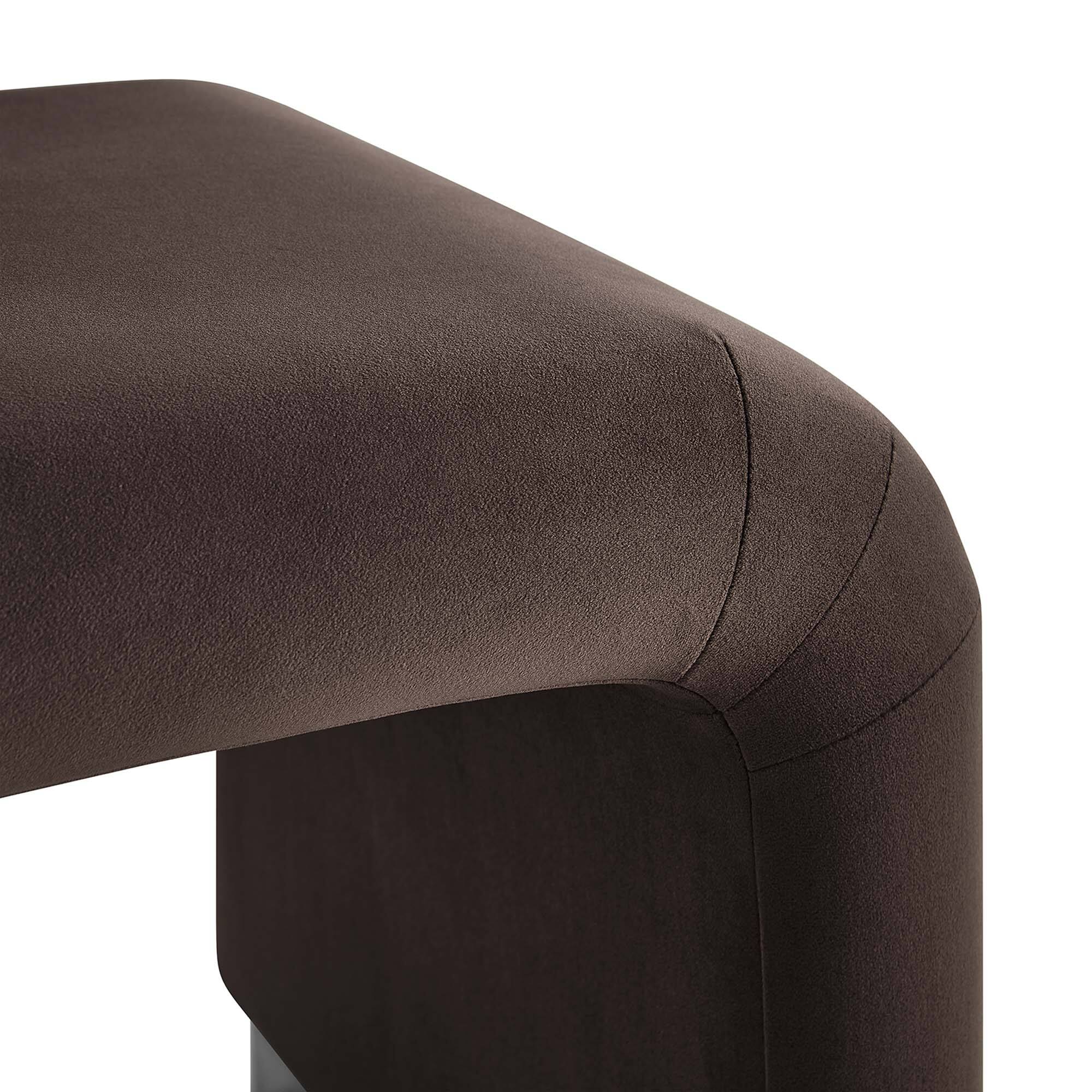 Alt View 6. Modway - Koda Performance Velvet Waterfall Stool by Modway - Black Chocolate Brown.