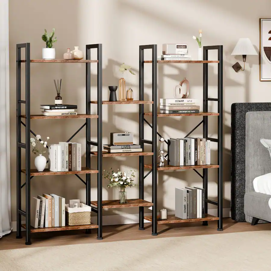Furnulem Industrial Storage Organizer Bookcase with Open Display ...