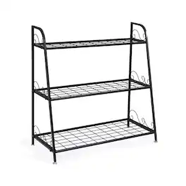 Kadyn - Raised Planter Stand, Large Space Flower Rack Shelf,3-Tier Metal Plant Stand Shelf Display Rack for Flower Pot
