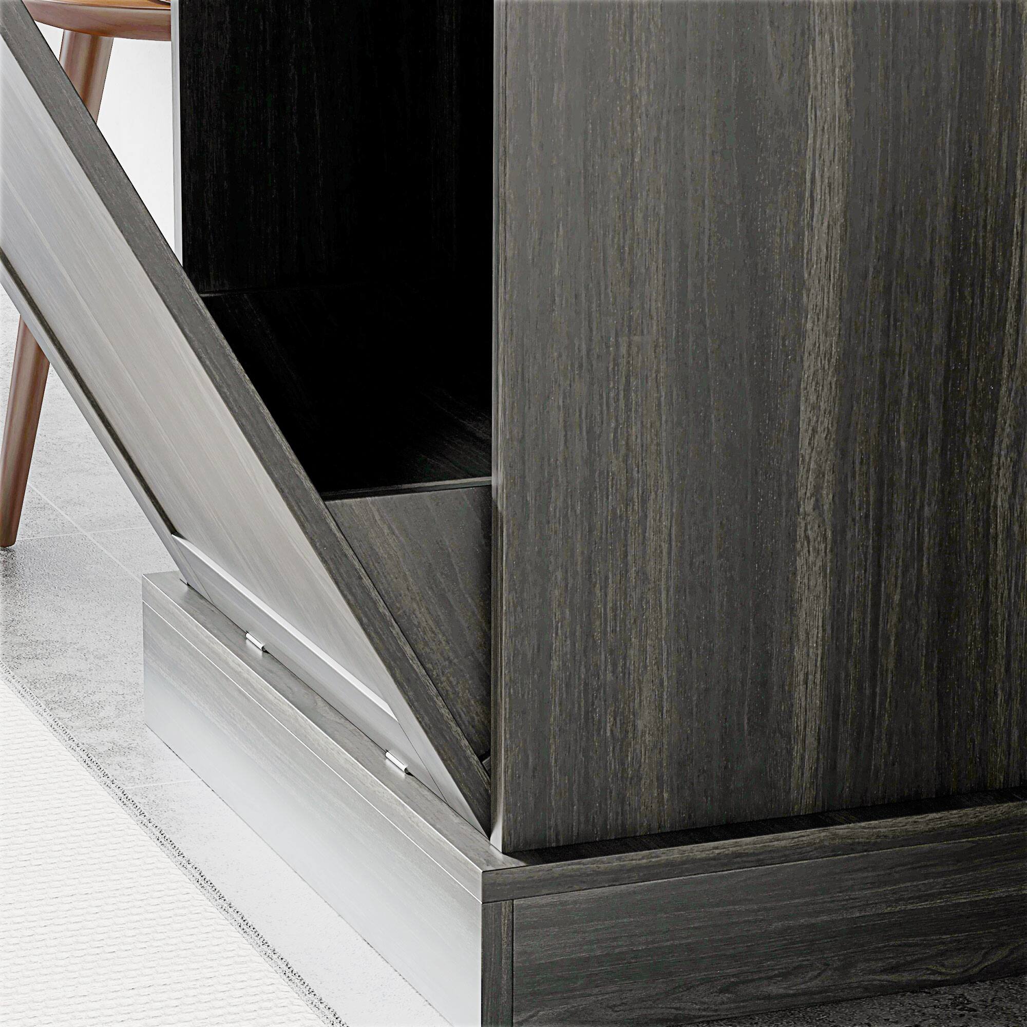 Alt View 7. Homcom - Kitchen Tilt Out Trash Bin Cabinet Free Standing Recycling Cabinet Trash Can Holder With Drawer - Charcoal Gray.