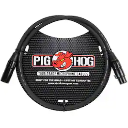 Pig Hog - 3' 8mm XLR Microphone Cable - 3 Pin XLR Male to 3 Pin XLR Female - Black
