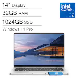 Dell - Pro 14 14'' FHD+ Laptop - Intel Core 5 120U - 32GB Memory - 1TB SSD - Windows 11 Pro - Silver