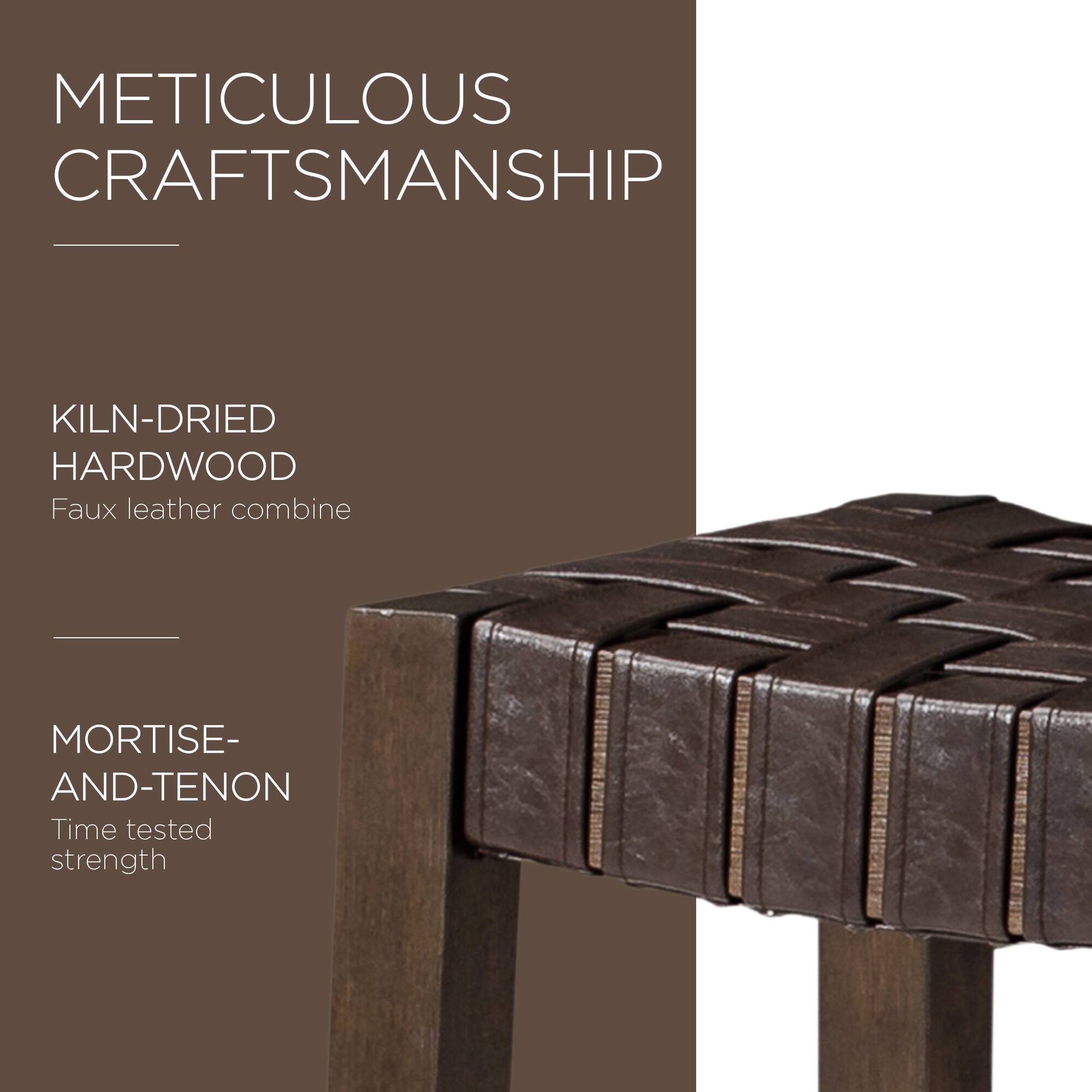 METICULOUS CRAFTSMANSHIP

KILN-DRIED HARDWOOD
Faux leather combine

MORTISE-AND-TENON
Time tested strength