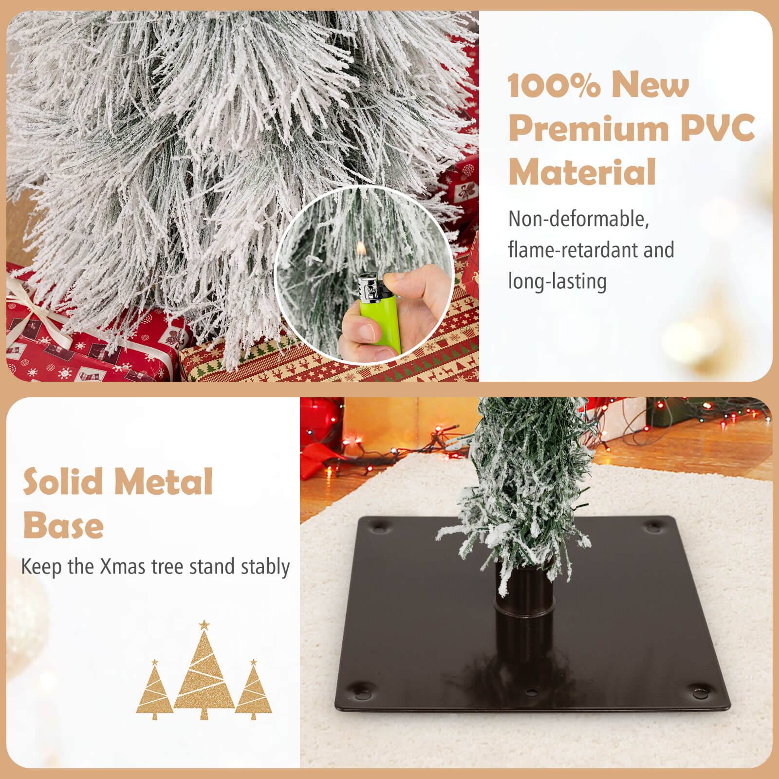 100% New Premium PVC Material  
Non-deformable, flame-retardant and long-lasting  

Solid Metal Base  
Keep the Xmas tree stand stably
