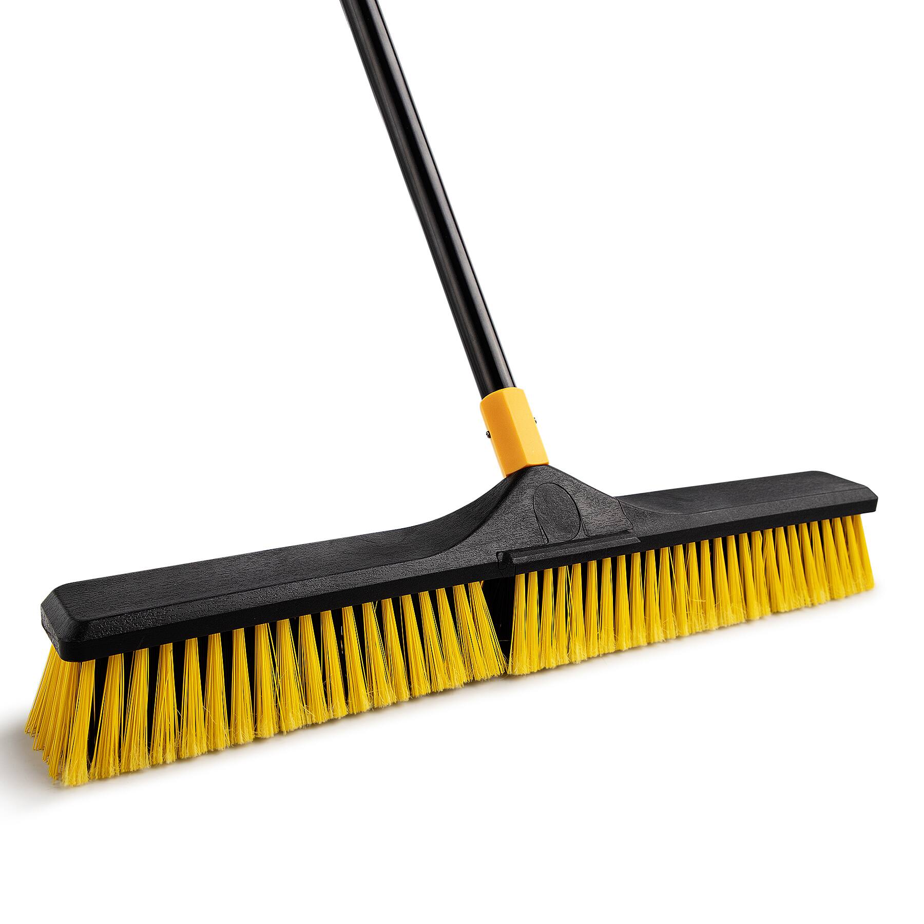 Angle. Yocada - 24 inch Push Broom Brush 65.3 inch Long Stiff Bristles Heavy-Duty.