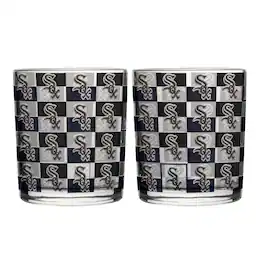 Logo Brands - Chicago White Sox Two-Pack 12oz. Gridiron Stained Rocks Glass Set - Multicolor