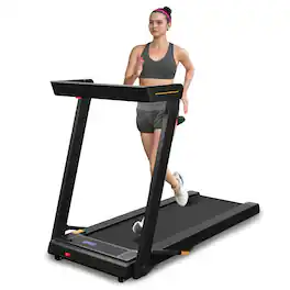 Brick Attic - 350LBS Treadmill with Incline, Portable Folding Walking Pad for Home, 3.0HP Low-Noise LED Display Running Machine - Black