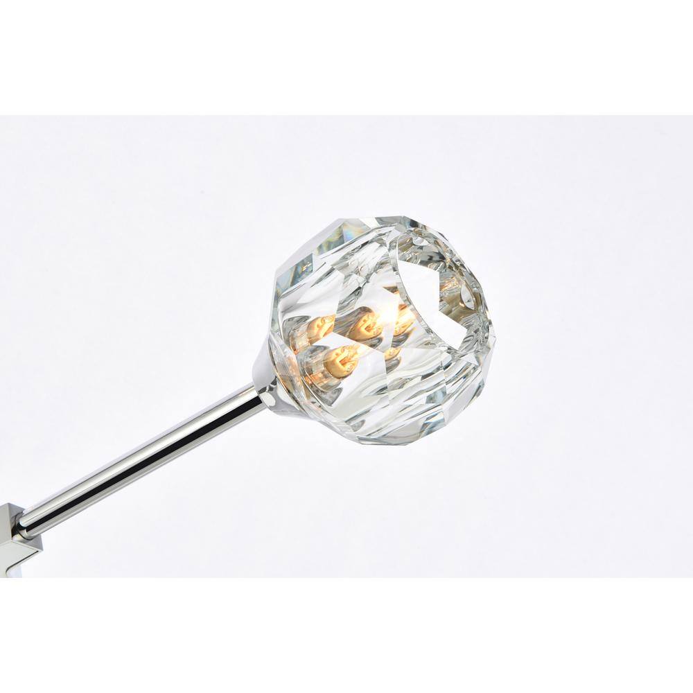 Alt View 3. Elegant Lighting - Zayne 6 Light Pendant in Chrome - Chrome And Clear.