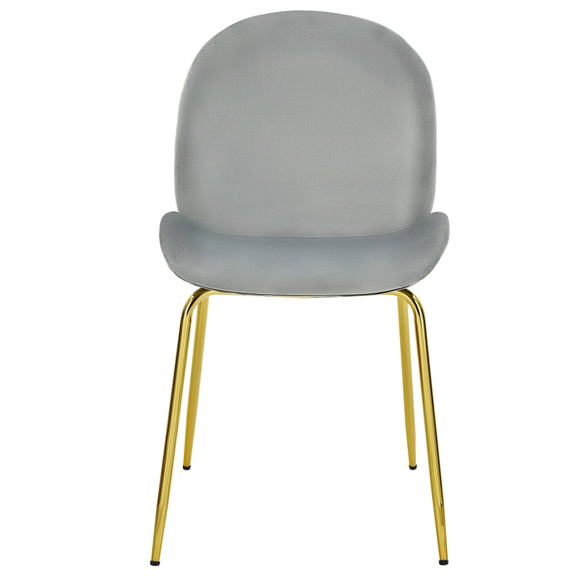 Alt View 8. Gymax - Gymax 4PCS Velvet Dining Chair Accent Leisure Chair Armless Side Chair Grey - Grey.