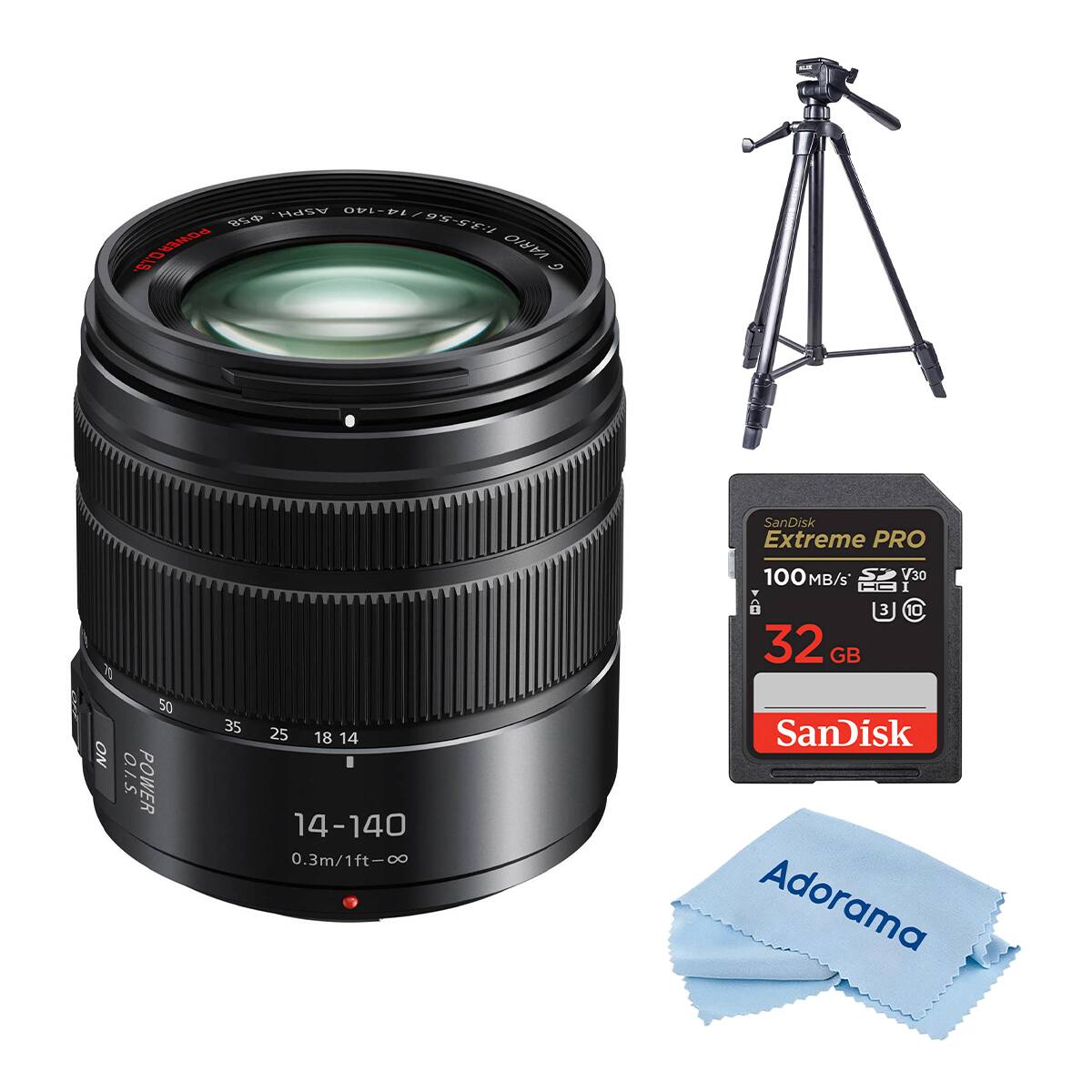 ASPH 14-140 / 58 1:3.5-5.6 POWER O.I.S. VARIO G

SanDisk Extreme PRO
100MB/S V30 I 3 10 32 GB

SanDisk

Adorama