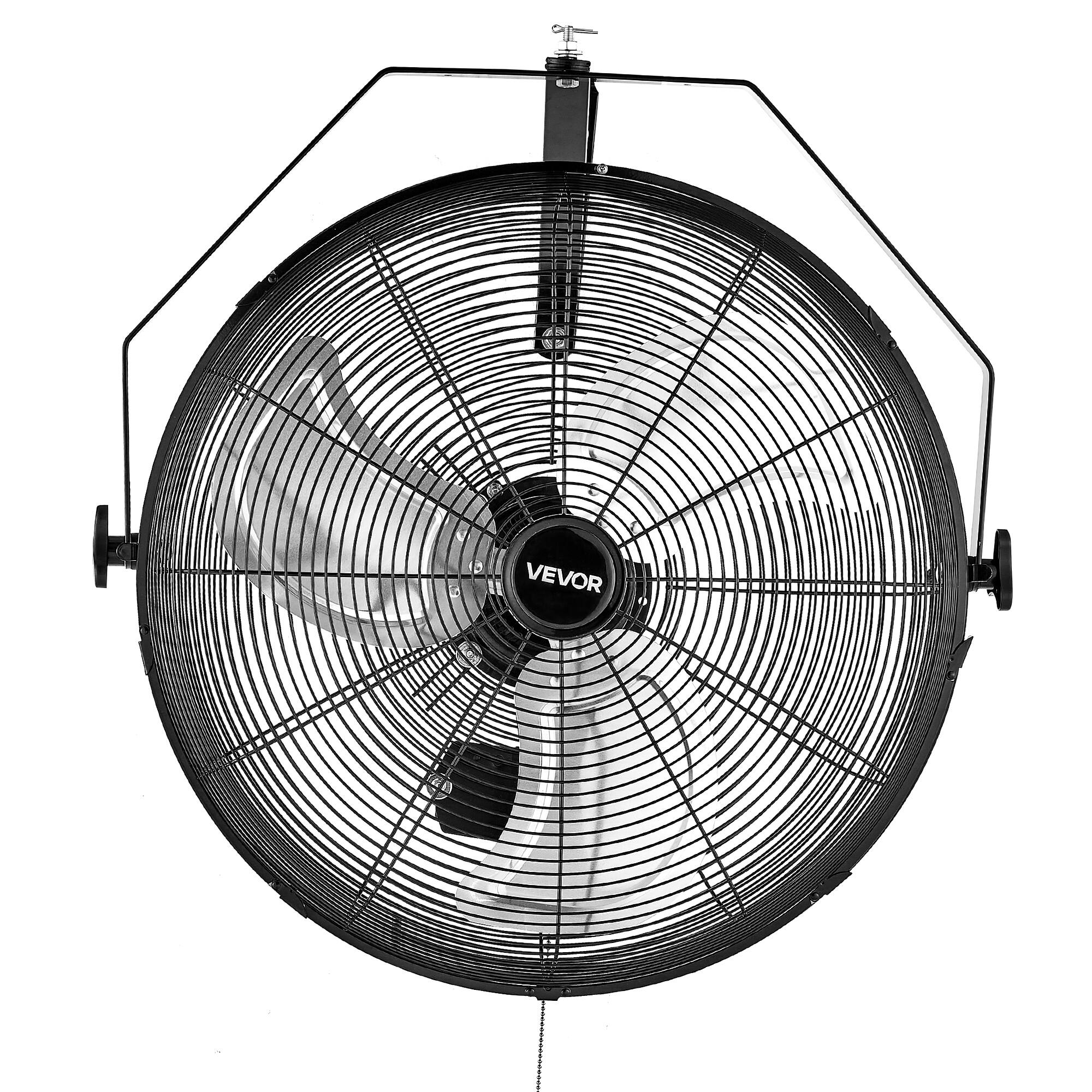 Alt View 5. VEVOR - 20 Inch Industrial Wall Mount Fan, High Velocity 4650 CFM Indoor Fan with 3 Speeds,  Powerful Motor Garage Wall Fan - Black,Silver.