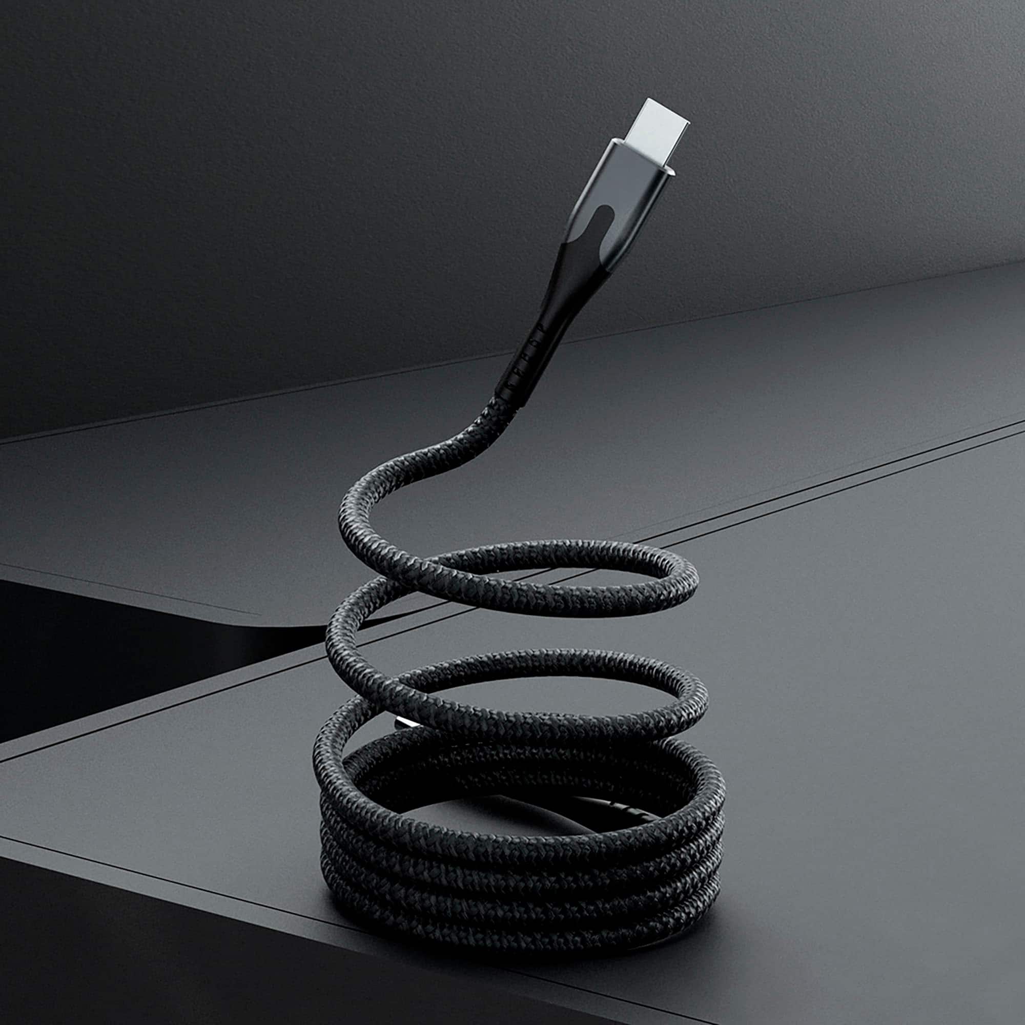 Alt View 13. STATIK - Magstack Pro 3 Foot USB-C to USB-C Magnetic Charging Cable - Black.