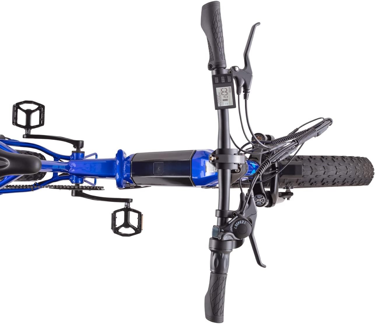 Alt View 3. Hurley - Hurley Bikes Stowaway Multi-Speed Folding E-Bike, Blue - Blue.