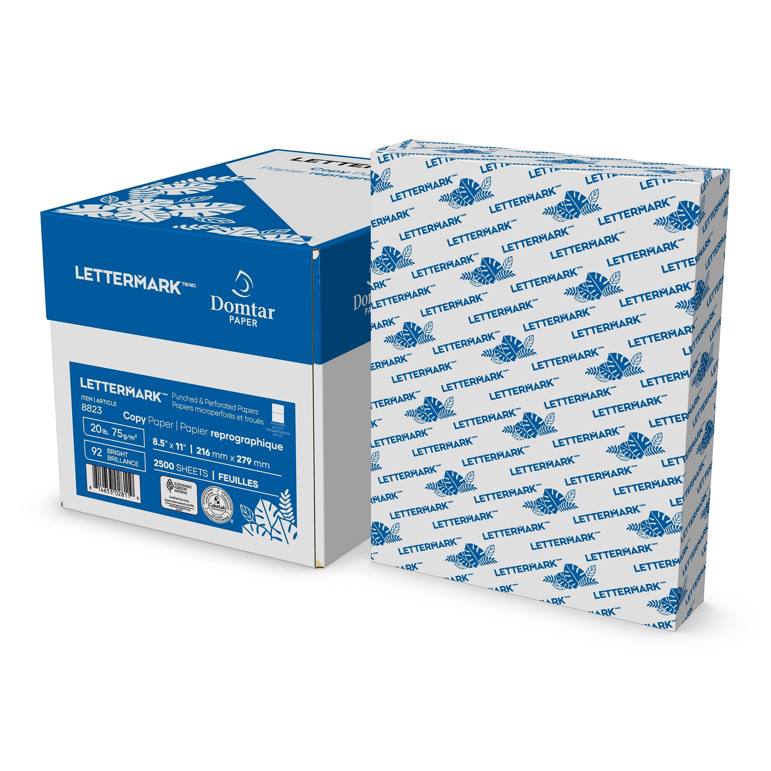 Lettermark 8.5” x 11” Perforated Copy Paper, 20 lbs., 92 Brightness ...