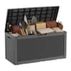Front. Yardgrace - 100 Gal Resin Deck Box, Lockable Patio Outdoor Storage Box for Furniture, Garden Tools, Waterproof Outside Storage Boxes - black.