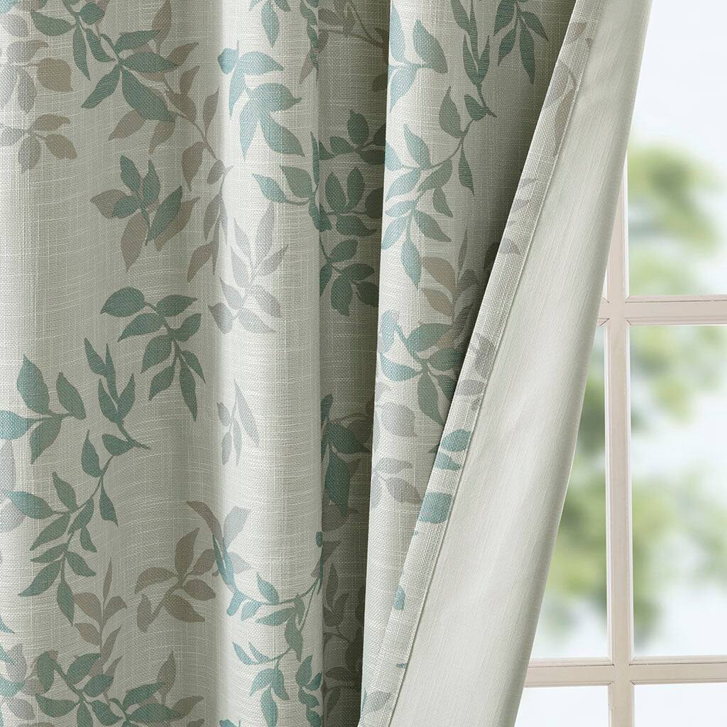 Alt View 8. BreeBe - Printed Botanical Blackout Curtain Panel - Aqua.