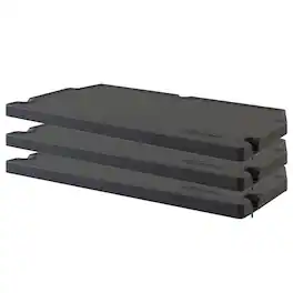 Suncast - 3 Pack Vertical Shed Shelf Space Saving Wall Mount Outdoor Storage - Black