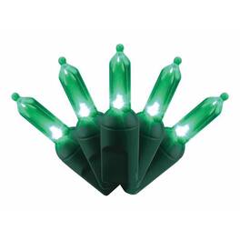 Celebrations - Platinum LED T5 50 ct String Christmas Lights 25 ft - Green