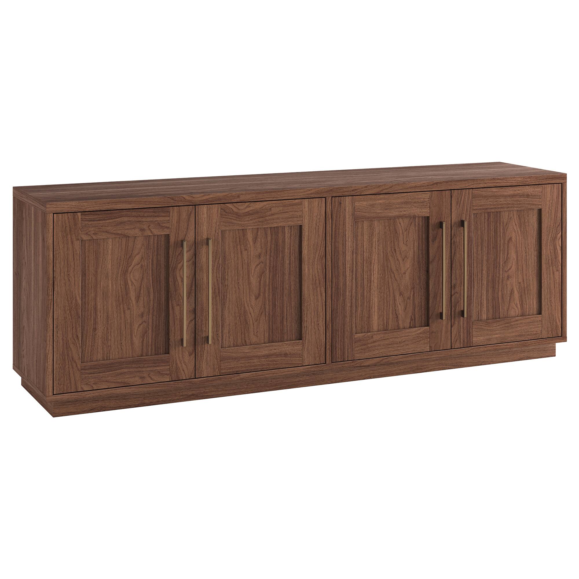 Back. Hudson&Canal - Tillman Rectangular TV Stand for TV's up to 75" in Satin Walnut - Brown.