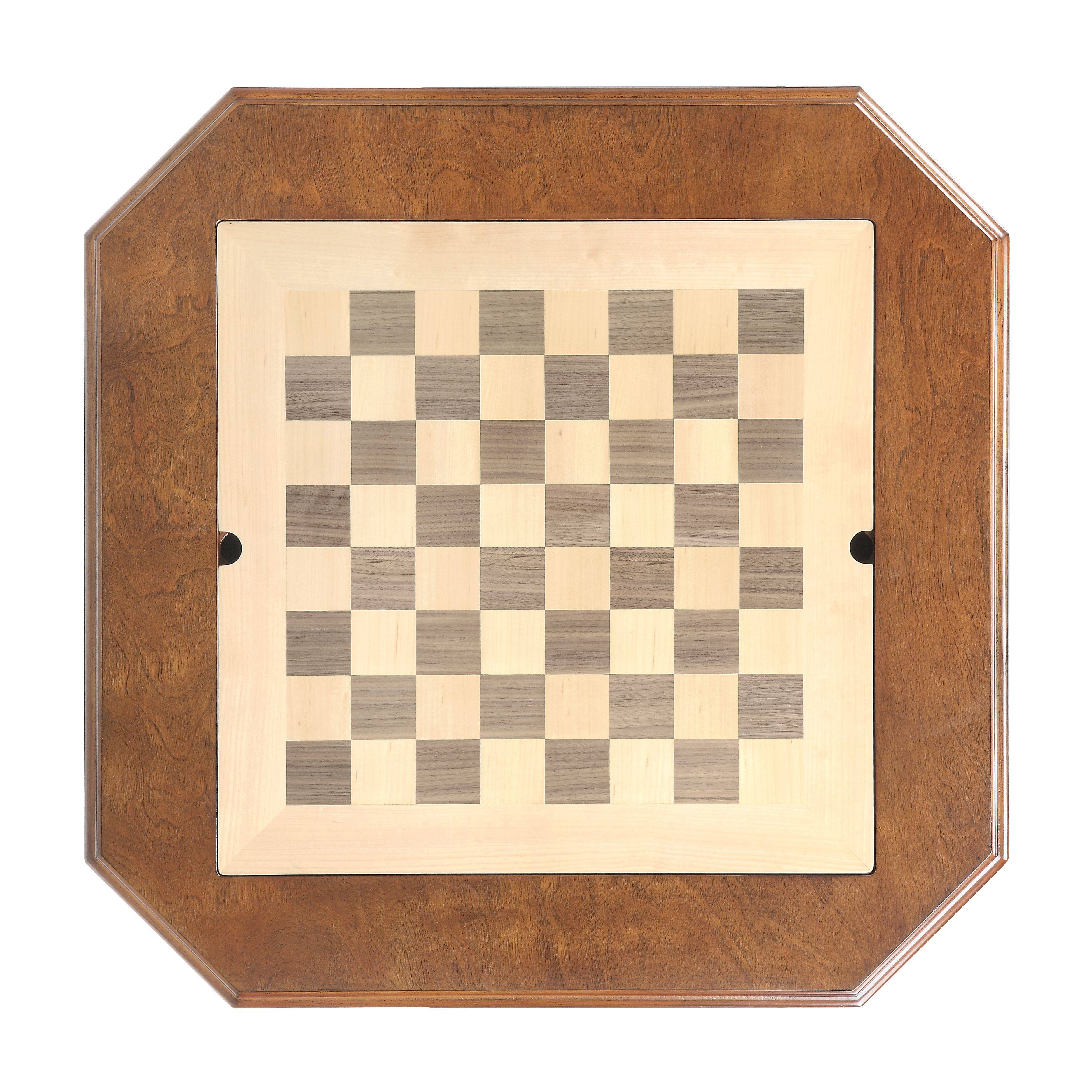 Back. Anysun - Reversible Chess & Checker Game Table - Includes Game Tray - Walnut.