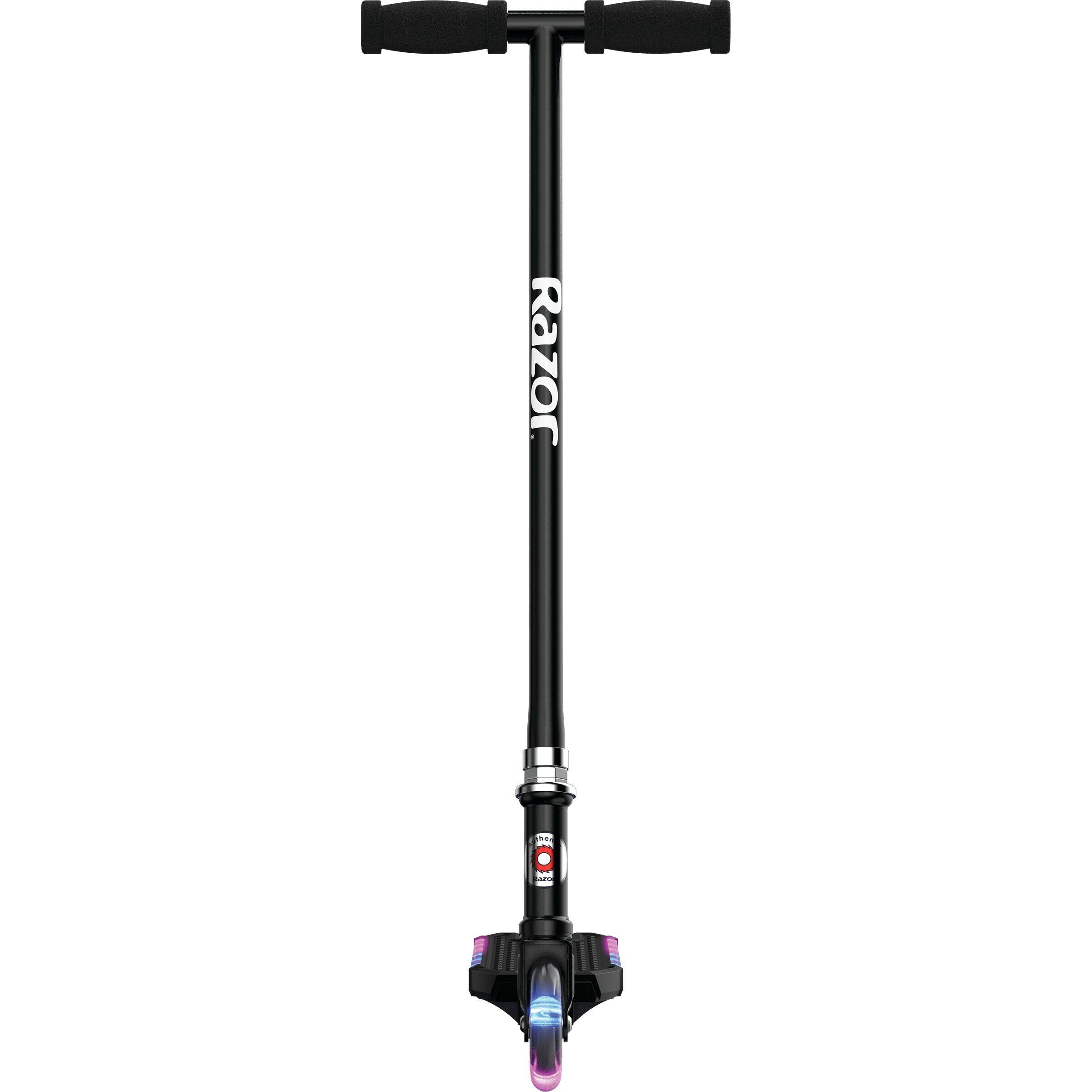 Front. Razor - Kick 2 Glow - Motion-activated LED Light-Up Kick Scooter for Ages 5+, No Battery Required - Black.