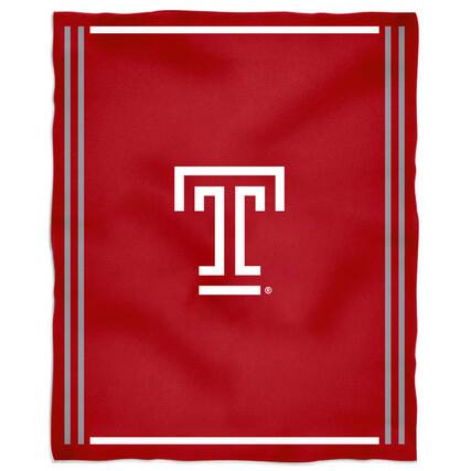 Front. Vive La Fete - Temple Owls 36'' x 48'' Children's Mascot Plush Blanket - Multicolor.