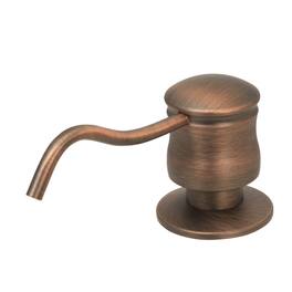 Akicon - Built-in Brass Soap Dispenser for Kitchen Sink Refill from Top with 17 oz. Bottle - Antique Bronze