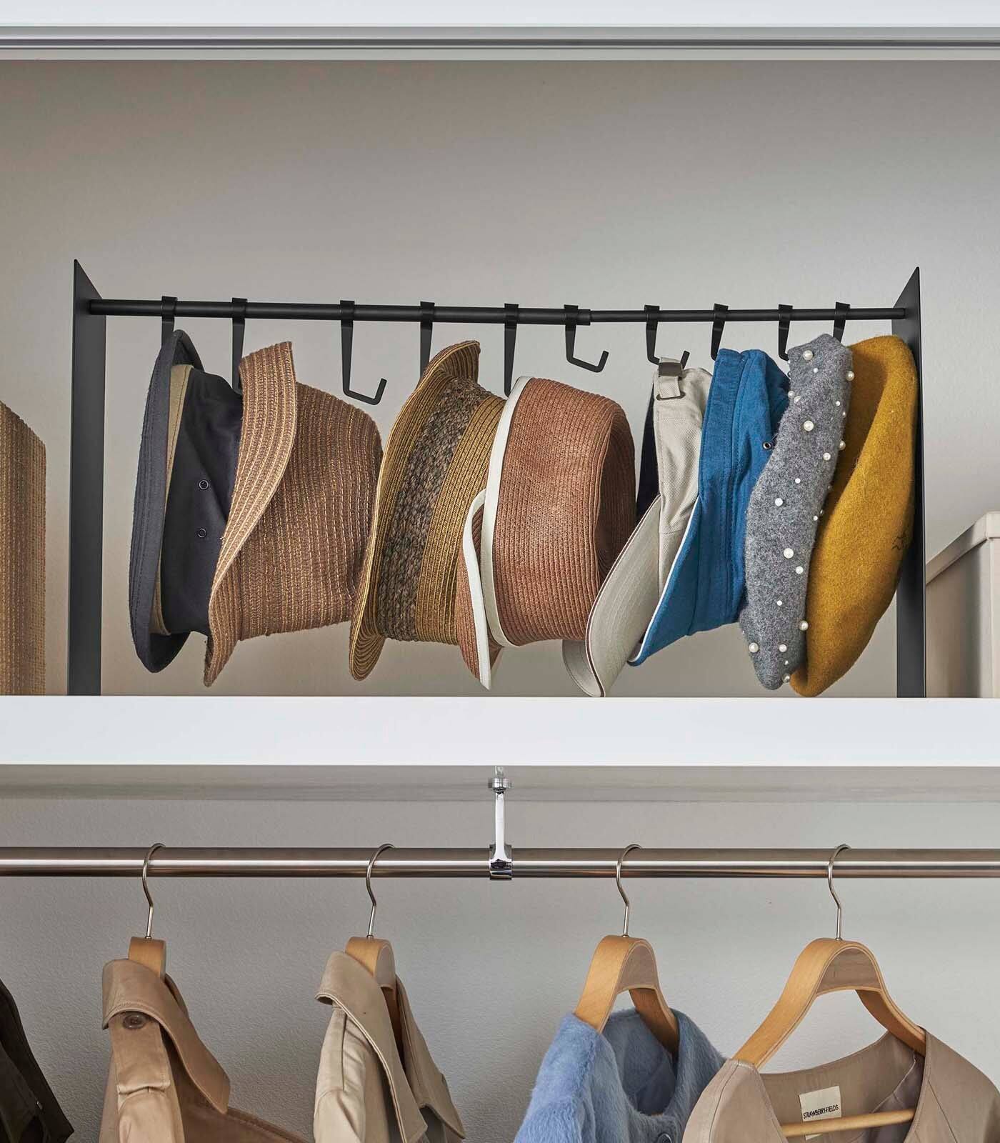 Alt View 2. Yamazaki Home - Hat Hanging Organizer - Steel - Black.
