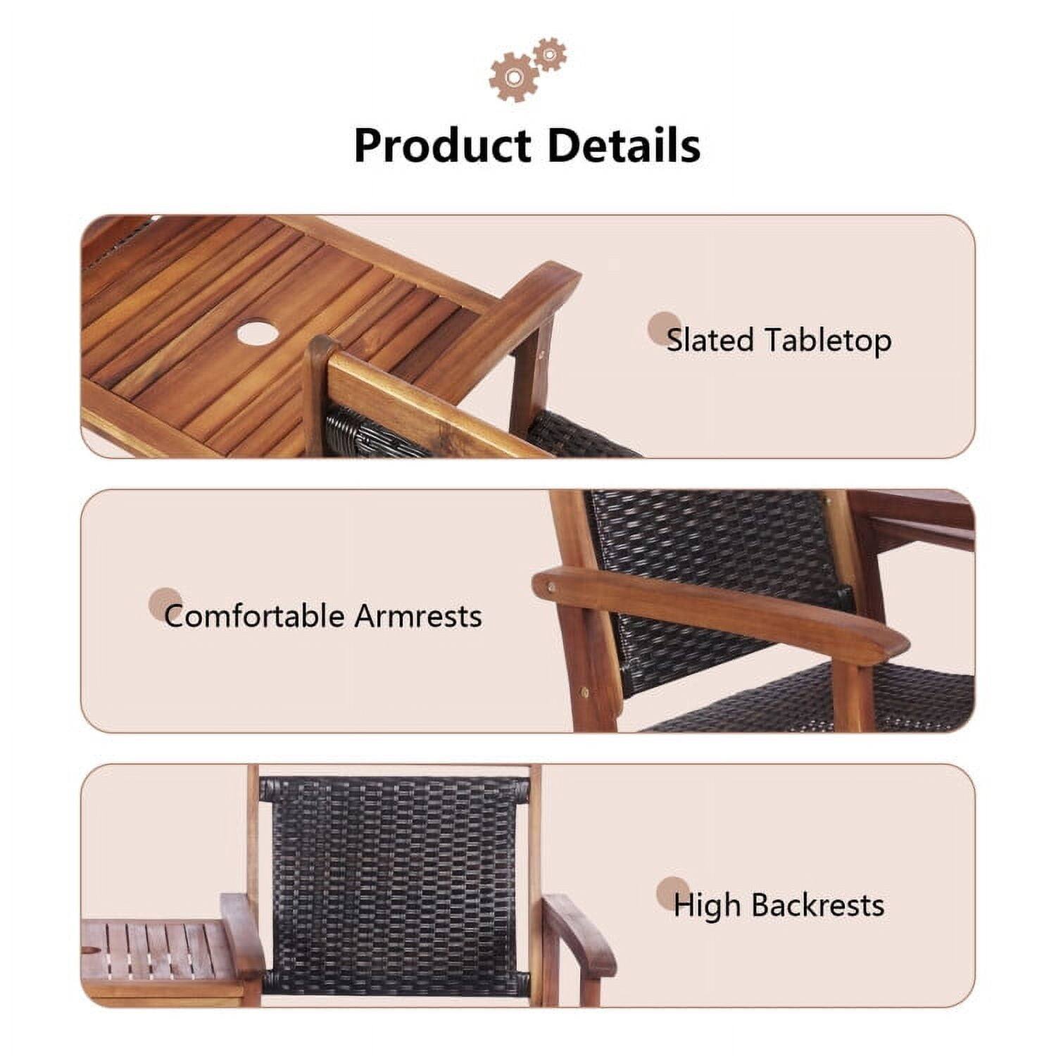 Product Details  
- Slated Tabletop  
- Comfortable Armrests  
- High Backrests