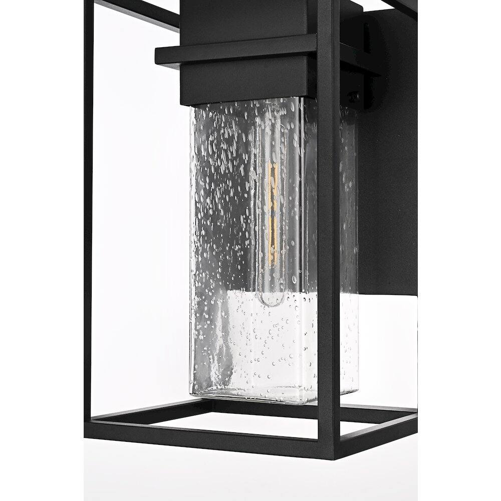 Alt View 1. Elegant Lighting - Morse 10 Inch Outdoor Wall Sconce In Black - Black.